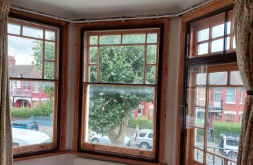 Secondary glazing in a bay window by Bridgewater Glass