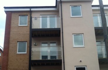 Glass balustrades on a balcony by Bridgewater Glass