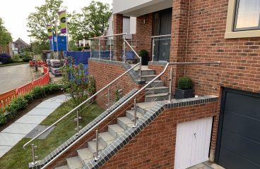 Glass balustrades for steps by Bridgewater Glass