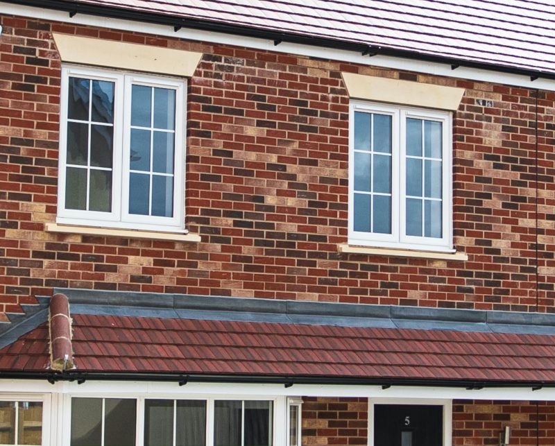 white UPVC windows on new build house